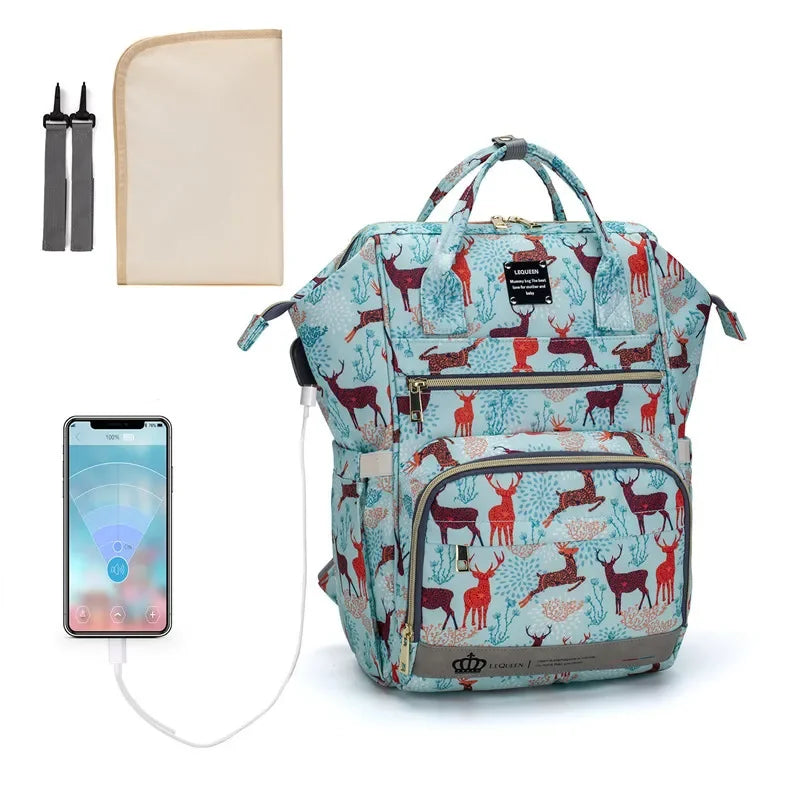 Baby Nappy Bag Mummy Bag Backpack Waterproof Storage Handbag Outdoor Travel Mommy Maternity Bag For Baby Stuff Gray Diaper Bags