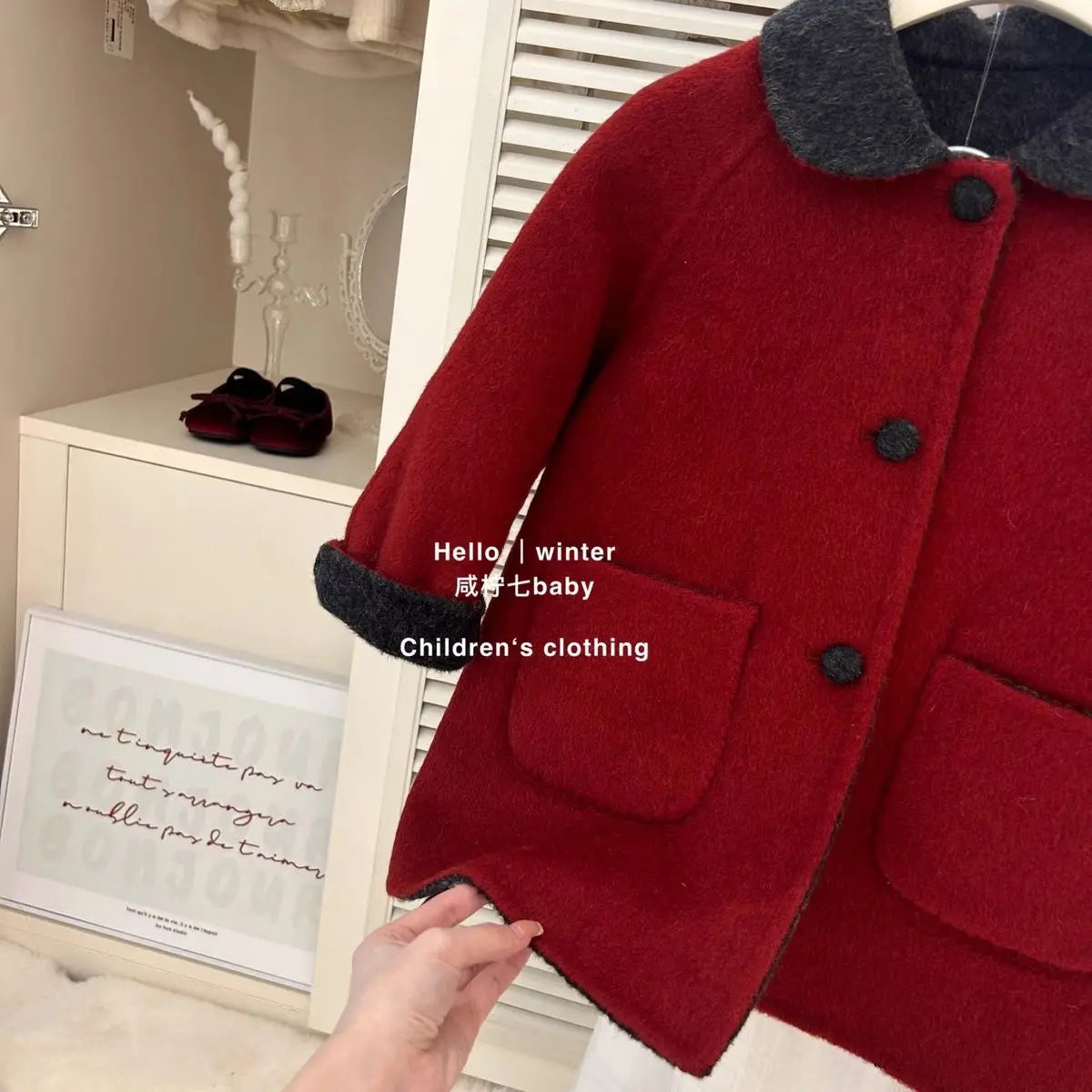Autumn and Winter Baby Girls' Woolen Coat 2025 New Style Children's Two sided Woolen Coat Medium length Clothes