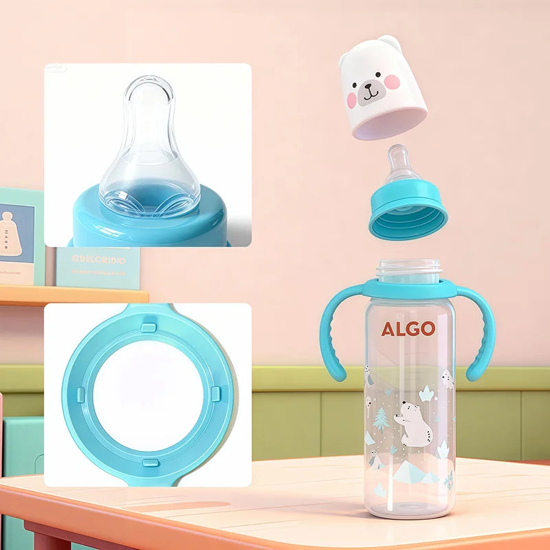 240ml Baby Bottle with Handle, Easy to Clean, Feeding Accessory for Children, Suitable for Various Occasions