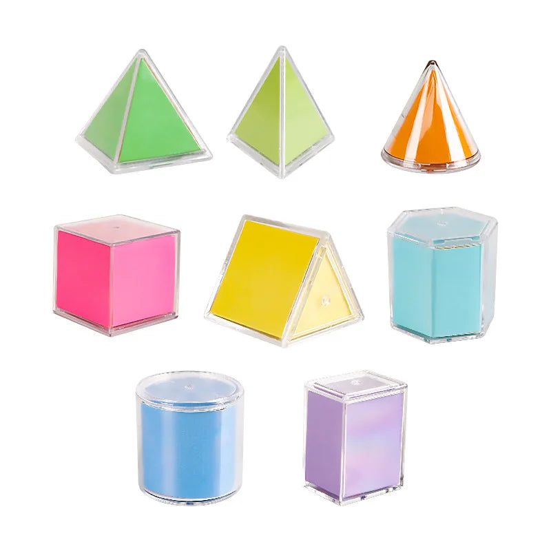 8 Transparent Geometric Solids Perspective Demonstration Model Textbook Version Math Learning Tool Montessori Educational Toy