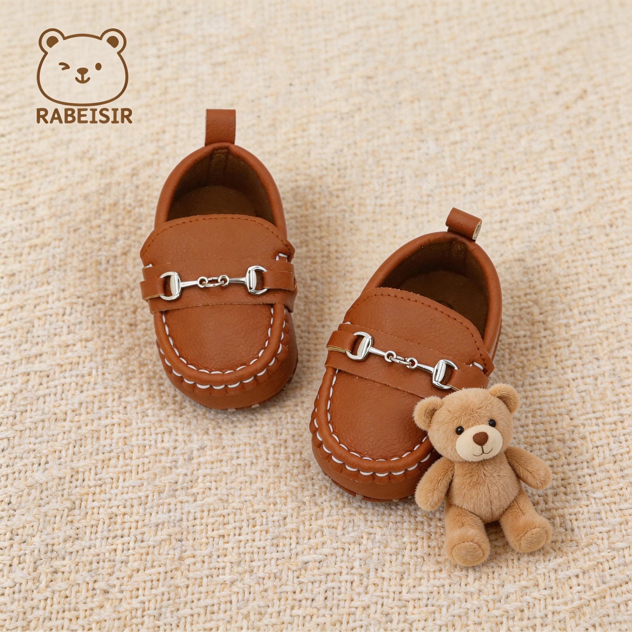 Spring and Autumn Baby Walking Shoes, Unisex Baby Loafers, British Style Small Leather Shoes, Classic and Simple