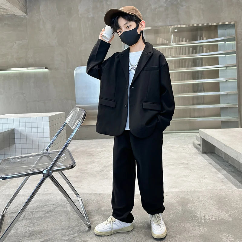 Teenage Boys Formal Clothing Set Blazer Pants Two Pieces Suit for Boys Clothes Fashion Kids Tuxedo Costume Wedding Party Wear