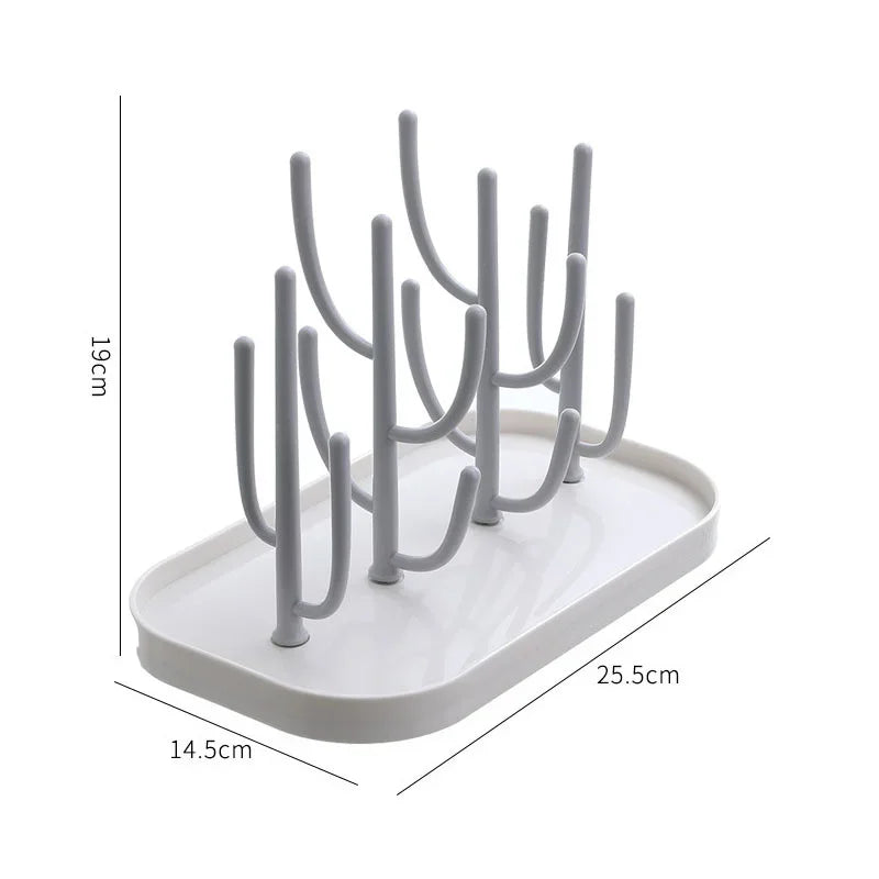 Baby Essentials Bottle Drying Rack for Kitchen Counter,Detachable Bottle Dryer Holder with Base.for Nipples,Cups,Pump Parts