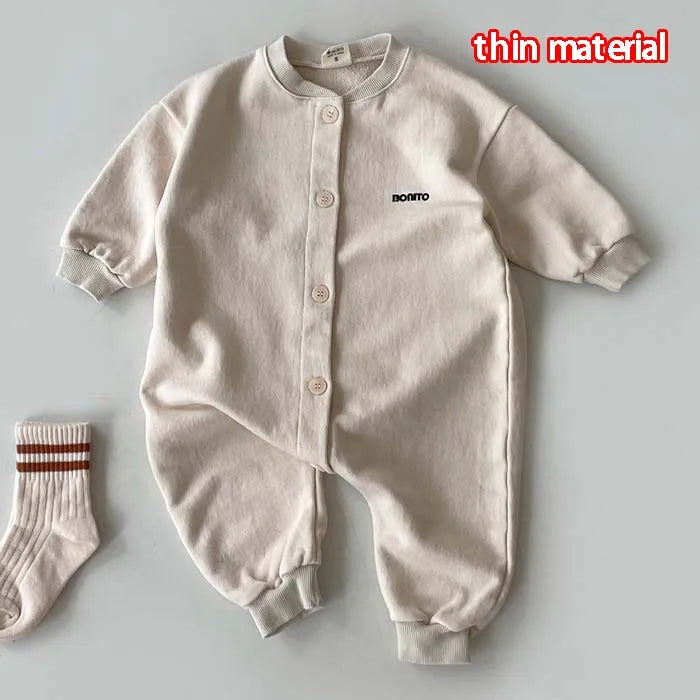 Autumn Winter Newborn Baby Clothes Letter Print Boy Romper Warm Infant Girl Soft Fleece Jumpsuit Pajamas 2026 Bodysuit for 0-24M