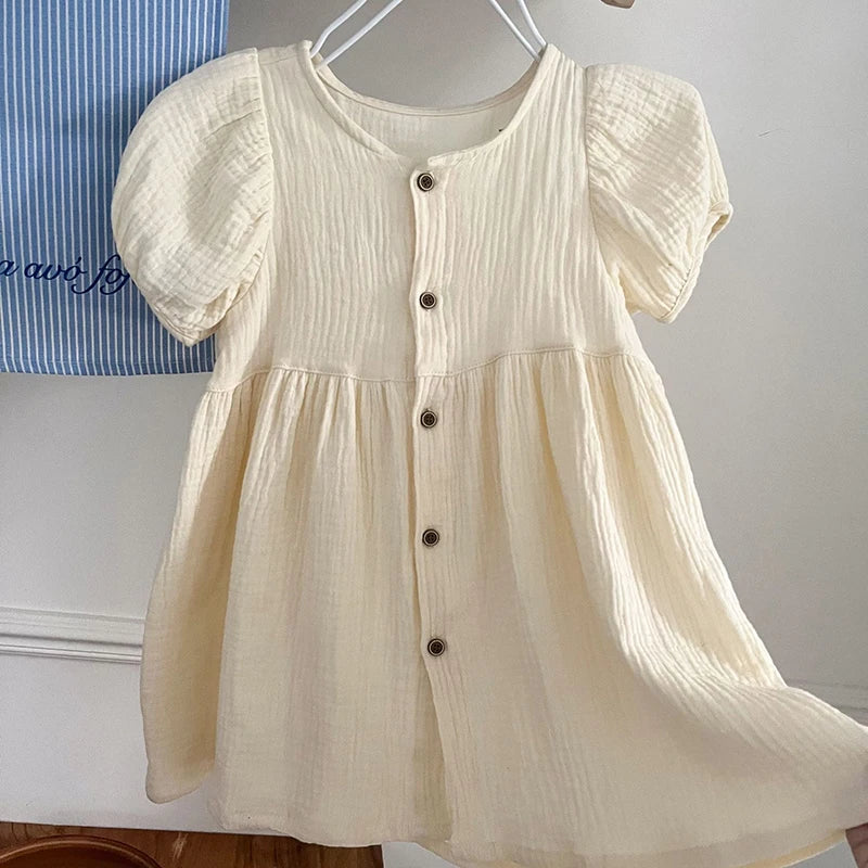 Children's Summer Clothing Set Boys' Short Sleeve Shirt Shorts 2pcs Casual Suit Girls' Solid Color Dress Sister Brother Outfit