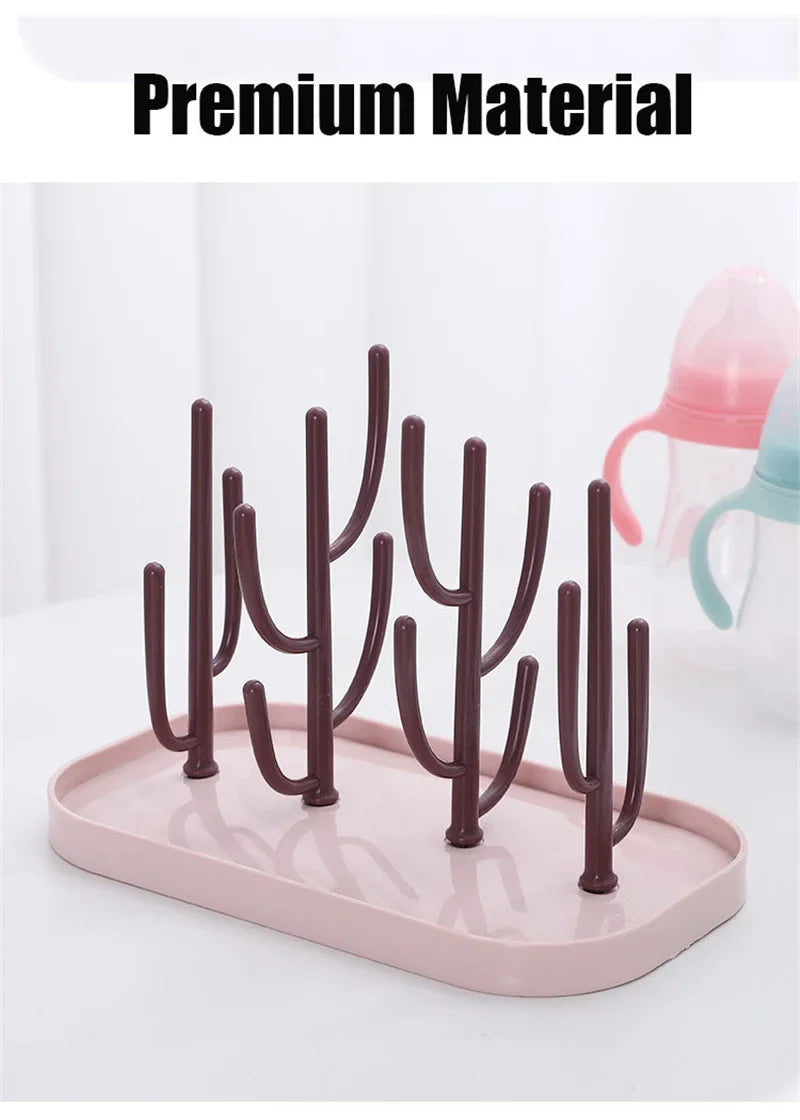 Baby Essentials Bottle Drying Rack for Kitchen Counter,Detachable Bottle Dryer Holder with Base.for Nipples,Cups,Pump Parts