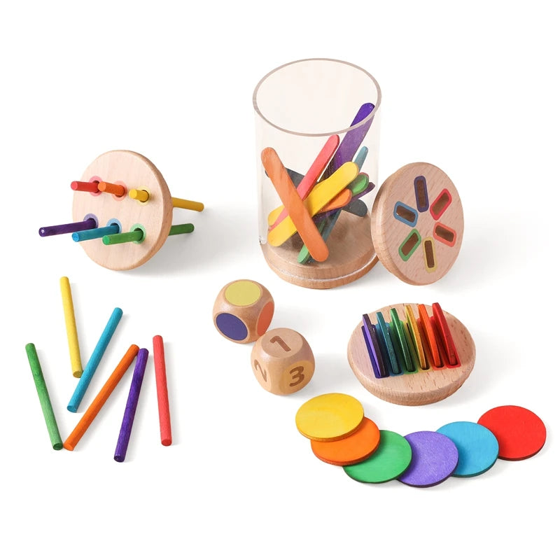Montessori The Baby Toys Silicone Educational Toys Cognitive Toys Color Matching Bucket Toddler Toys Sensor Game Baby Games