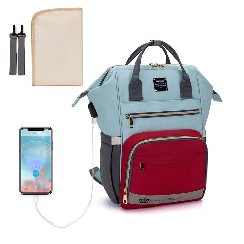Baby Nappy Bag Mummy Bag Backpack Waterproof Storage Handbag Outdoor Travel Mommy Maternity Bag For Baby Stuff Gray Diaper Bags