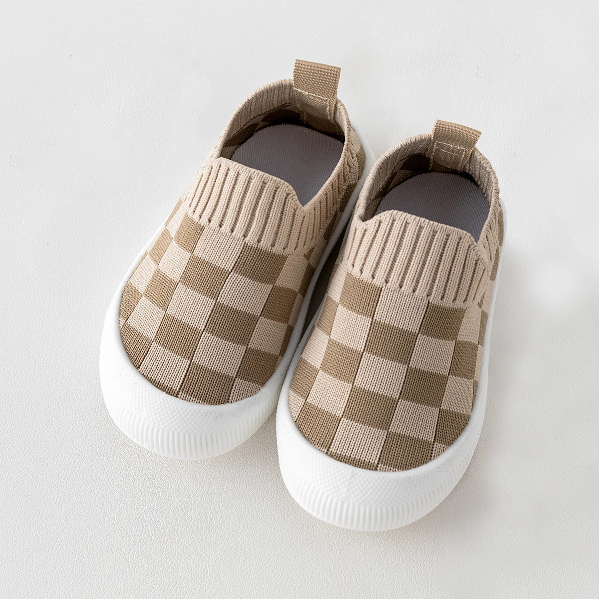 2024 Spring New Slip-on Toddler Shoes  Baby First Walkers Boys Girls Autumn Non-Slip Classic Plaid Sneakers Sport Shoes