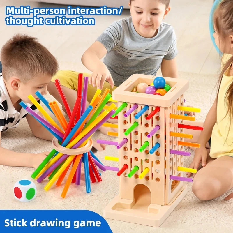 Montessori Stick Pulling Game - Colorful Fine Motor Skills Toy, Parent-Child Interactive Educational Toy