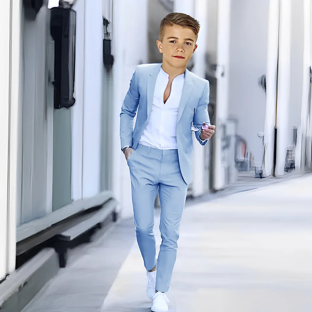 Khaki Suit for Boys Fashion Summer Jacket Pants 2-piece Set Custom Suit Wedding Boys Dress 2-16 Years Old Outfit