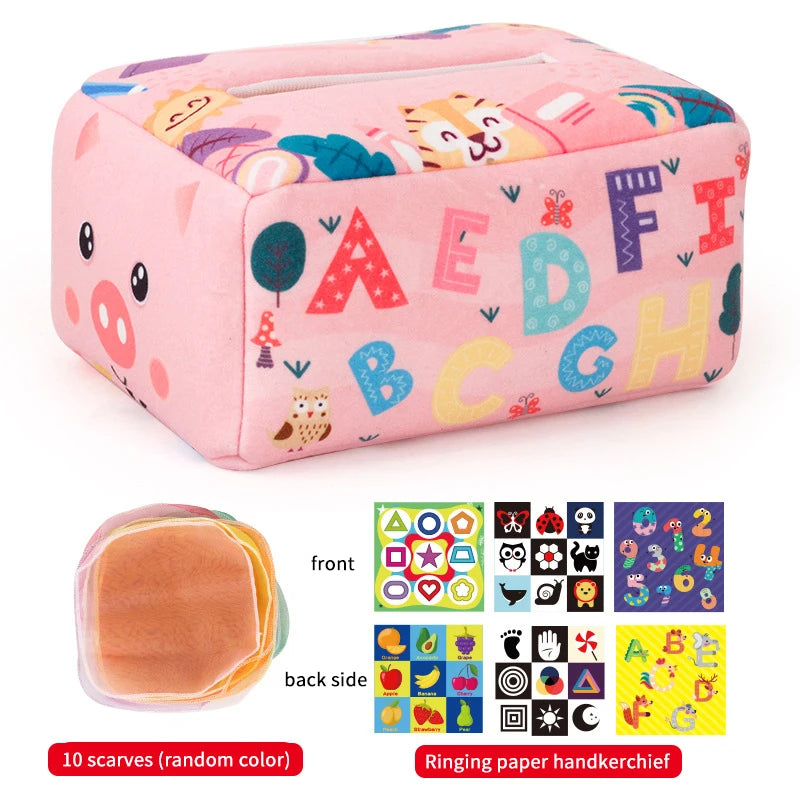 Baby Montessori Toy,Magic Tissue Box,Educational Learning Activity Sensory Toy For Kids Finger Exercising Busy Board Baby Game