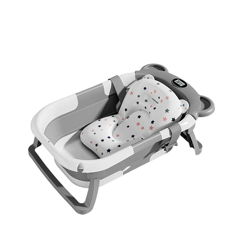 Household Newborn Baby Bath Tub Baby Can Sit and Lie Down Temperature-Sensing Bath Tub Bath Bucket Baby Folding Bath Tub