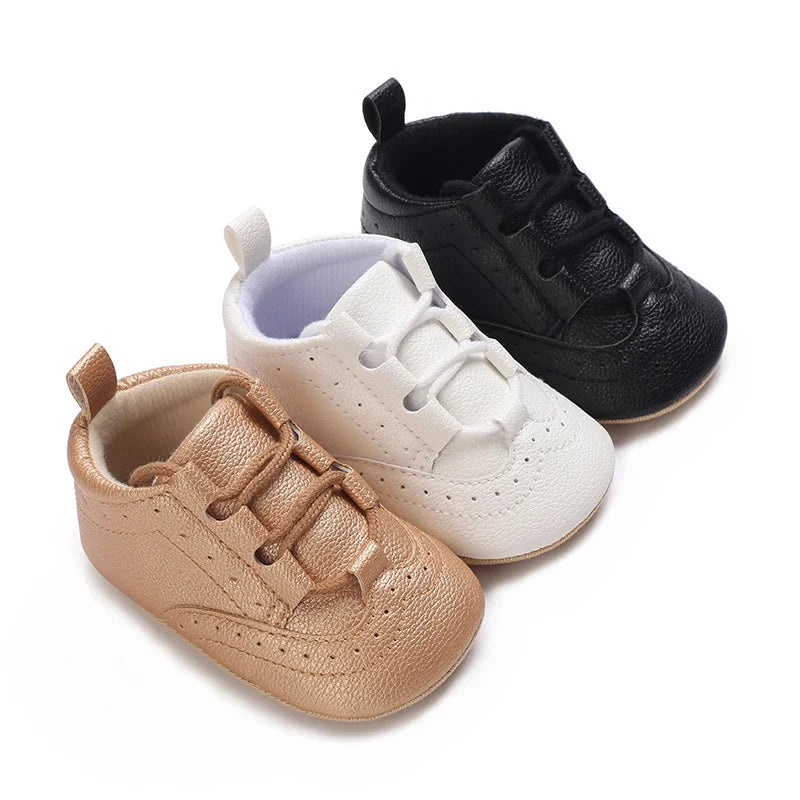 Newborn Baby Boys' Shoes Moccasin Fashion Casual Sports Shoes White Baptist Soft Sole Anti Slip First Step