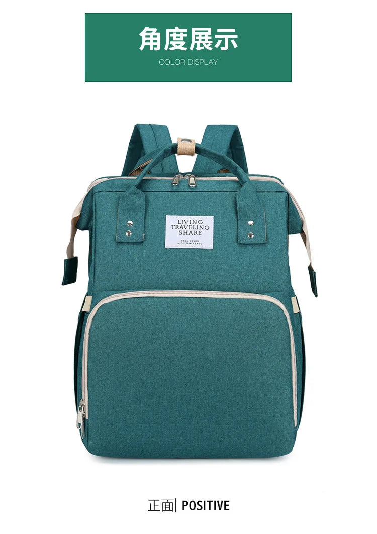 Baby Bed Mother Large Capacity Nappy Milk Bottle Backpacks with Changing Mat Convenient Baby Nursing Bags Gift Mommy Diaper Bags