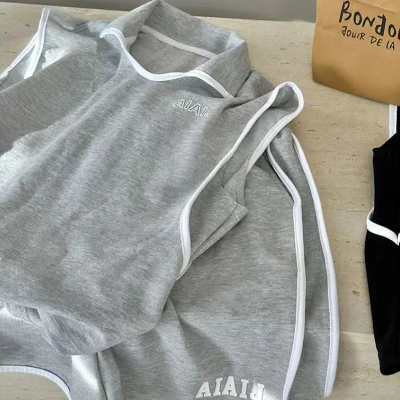 Boys Clothing Set American Style Children Vintage Vest Casual Sport Loose Pullover Sleeveless T-shirt Top Shorts Two-piece Set