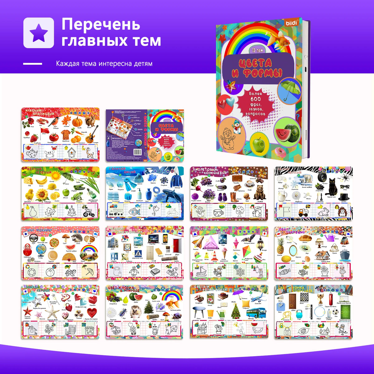Biidi Educational Montessori Toy For Children Sound Book Preschool Kid Book in Russian Interactive Voice Reading Electronic Book