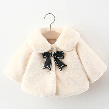 2026 New Winter Jacket For Baby Girl Clothes Fashion Christmas Princess Cloak Autumn Warm Faux Fur Girls Coat Plush Baby Outwear