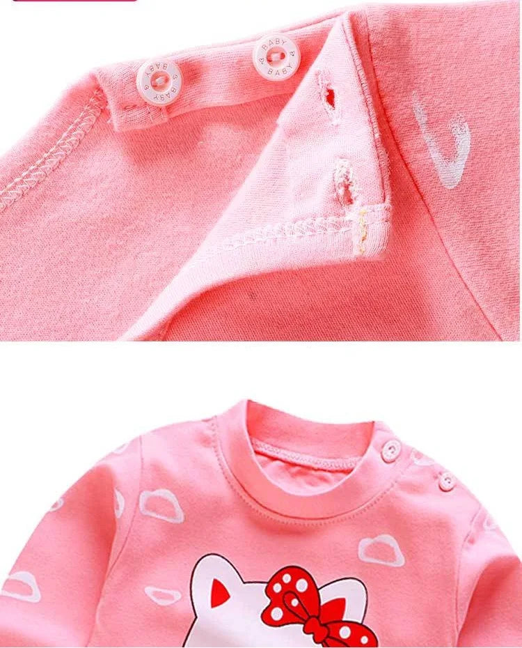 0-5-Year-Old Baby Clothing Pure Cotton Long Sleeved Boys' Home Clothing Pure Cotton Girl Baby T-Shirt Long Pants Pajama Set