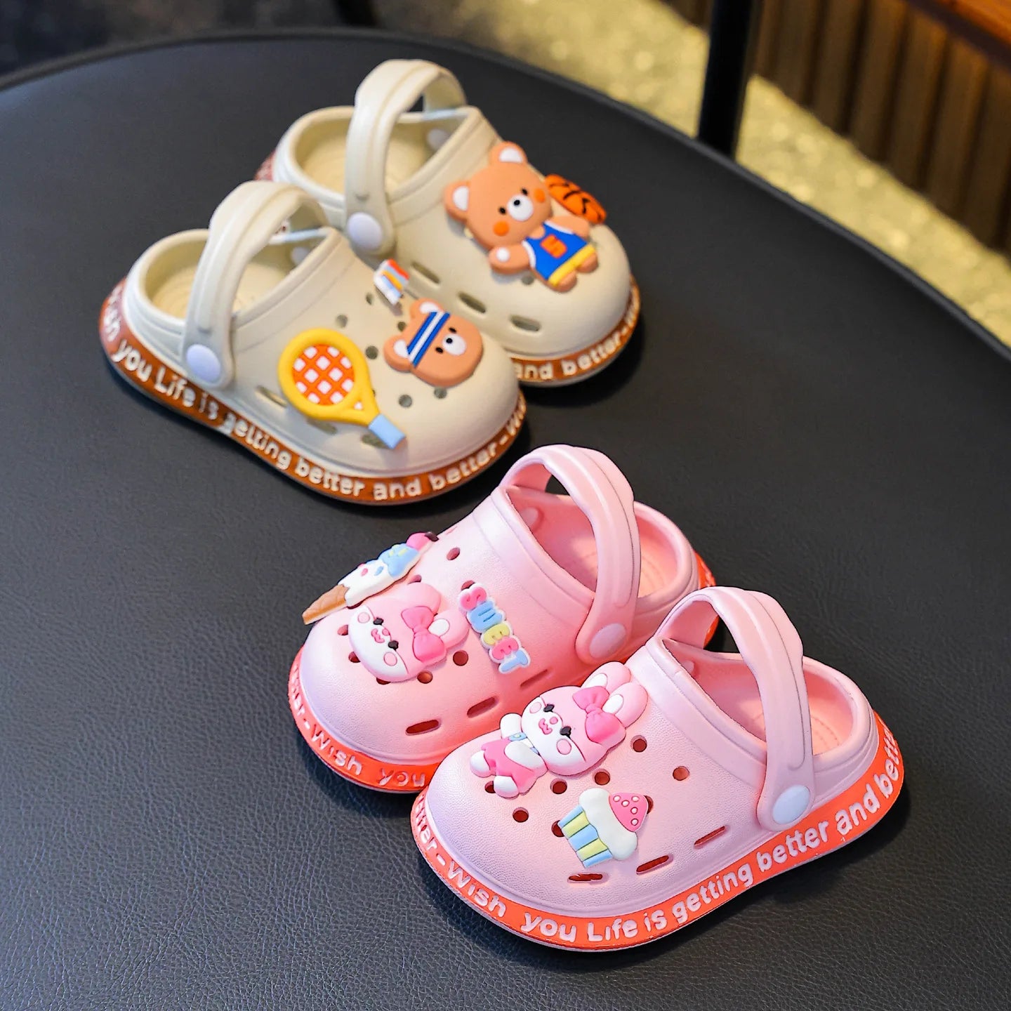 New Children Baby Shoes for Boys Girls Cute Cartoons Kids Mules Clogs Summer Garden Beach Slippers Sandals Cave Hole