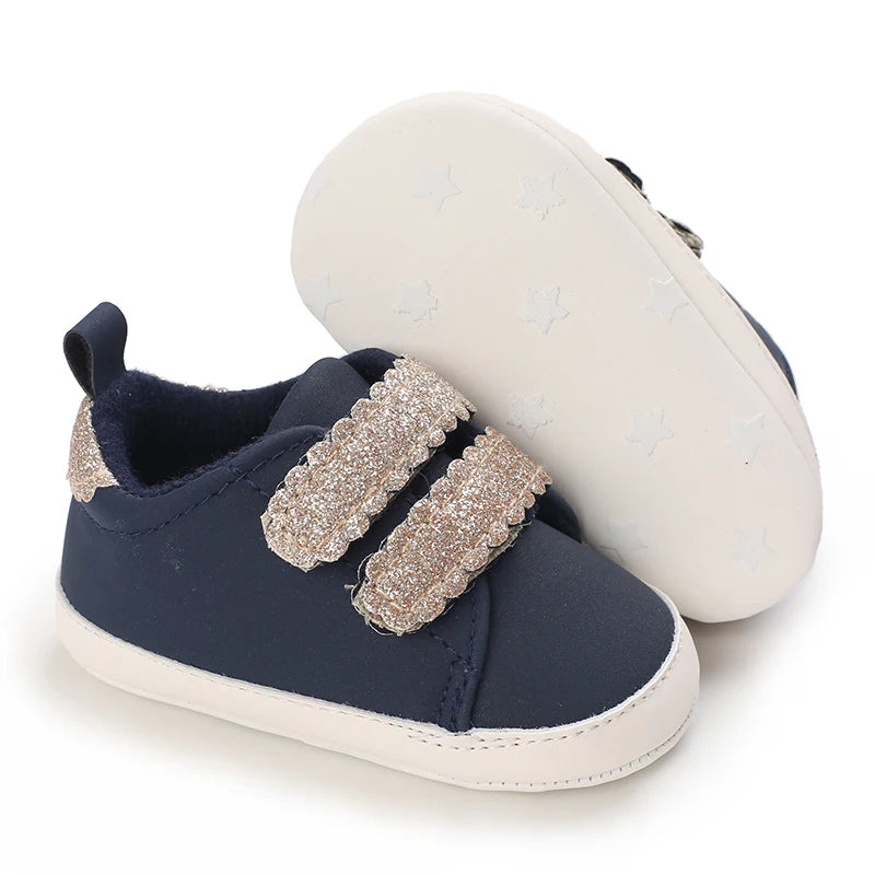 Baby Shoes Infant Pre-Walker Shoes, Floral Embroidery/ Bow Princess Sneakers, Soft Sole Casual Footwear for Baby Girls0-18M