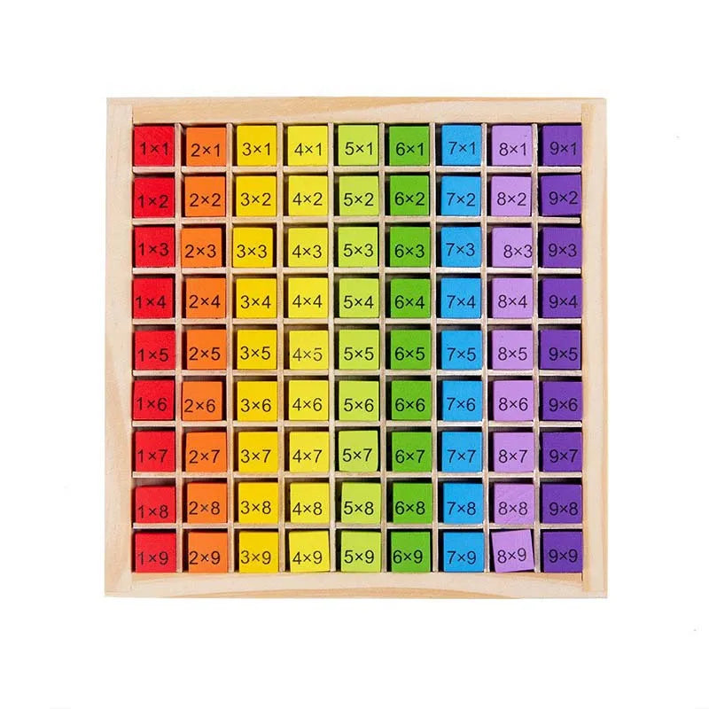 Montessori Children Educational Toys Wooden Multiplication Board Game for Multiplication Table Math Arithmetic Teaching Aids