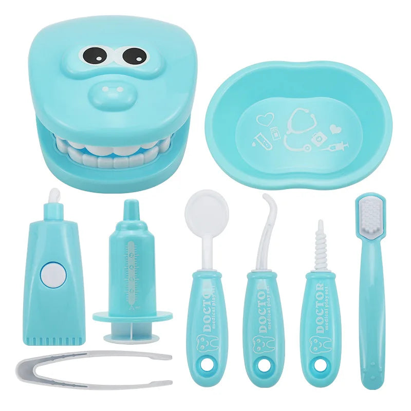 Children Montessori Toys Parent-child Interaction For Girl Boy Dentist Check Teeth Model Doctors Role Play Baby Kid Learning Toy