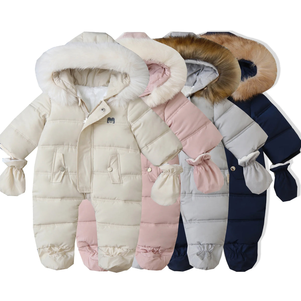 Winter Baby Jumpsuit Plus Velvet Warm Hooded Newborn Baby Girl Overalls  Infant Boy Snowsuit Toddler Romper Outfit 0-2 Years
