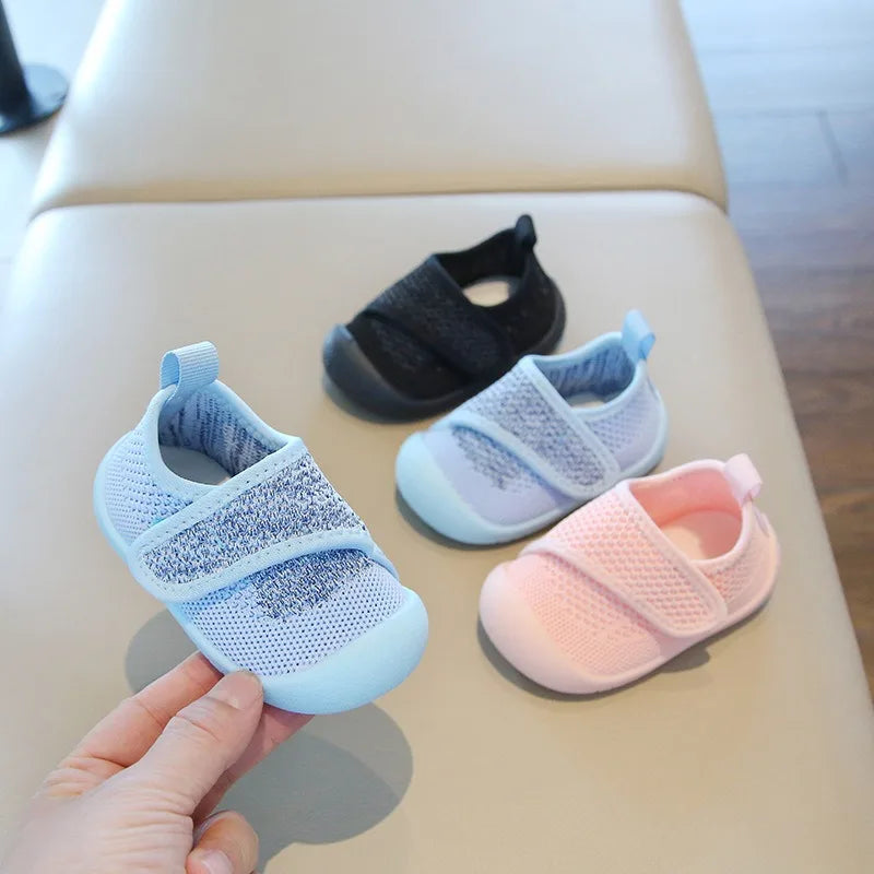 Baby Boys Girls Walking Shoes Spring Autumn Kids Casual Shoes Mesh Children Soft Sole Anti Slip Infant Newborn Knitted Shoes