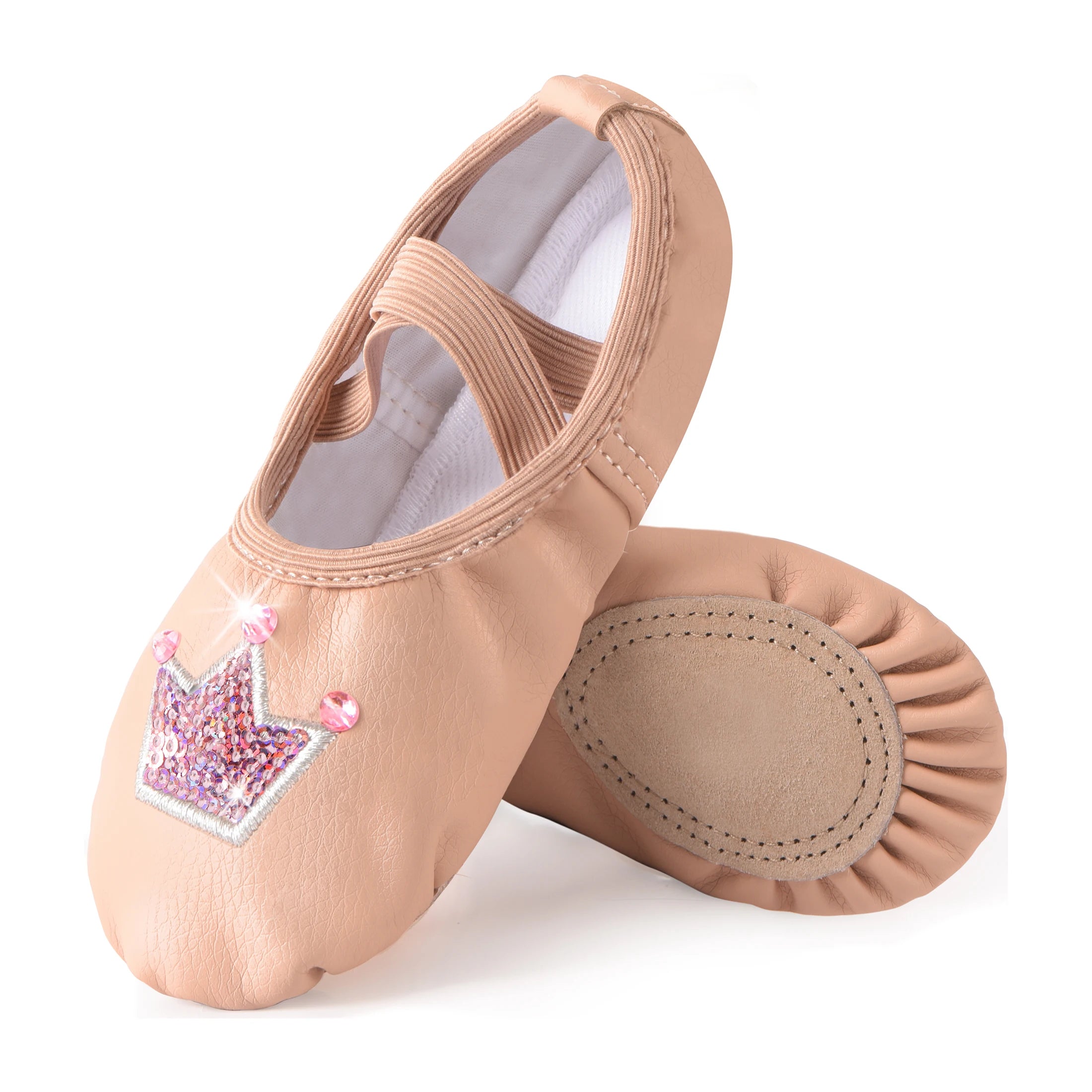 Girls Ballet Leather Shoes  Split-Sole Flats Dance Shoes for Ballerina Dancing Toddler/Little Kid/Big Kid