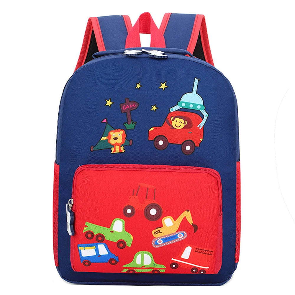 Cartoon Cars Kindergarten Backpacks Personalized Embroidered Name Children's Schoolbags Custom Name Baby Outgoing Snack Bags
