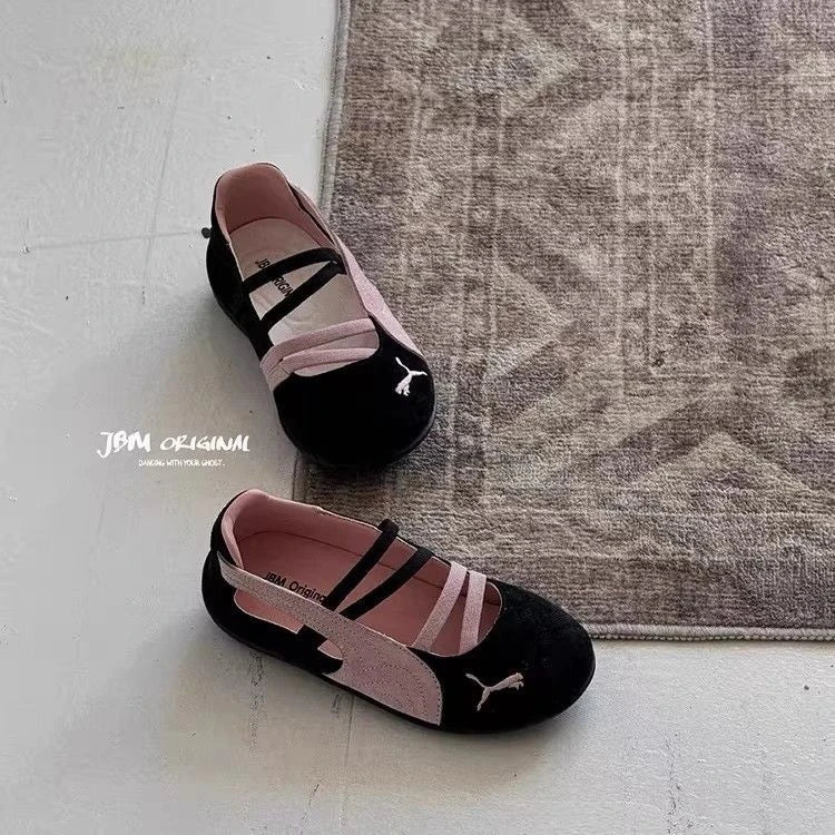 Girls Soft Bottom round Toe Princess Shoes Spring Autumn Seasonal Slip-On Baby Low Cut Single Shoes Comfortable Running Shoes