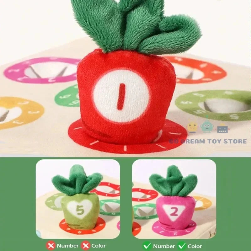 Baby Montessori Toy  Carrot Harvest Game Pull Turnip Toddler Motor Skills Training Color Learning Educational Toys For Children