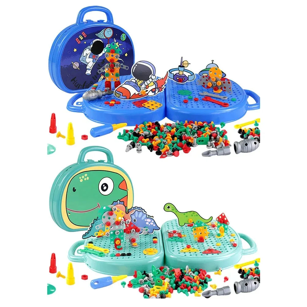 Magic Montessori Toy Play Toolbox with Electric Drill Educational Construction Engineering Toys Creative Kids DIY Learning Toys