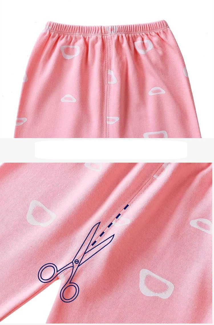 0-5-Year-Old Baby Clothing Pure Cotton Long Sleeved Boys' Home Clothing Pure Cotton Girl Baby T-Shirt Long Pants Pajama Set