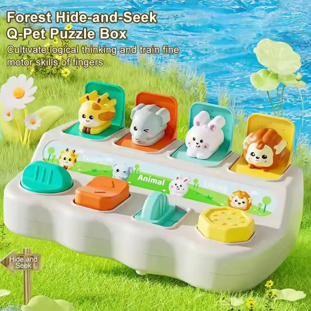 Montessori Pop up Animal Toys and Learning Boxes Kids Early Education Puzzle Toy Cognitive Exercise Finger Flexibility Mechanism