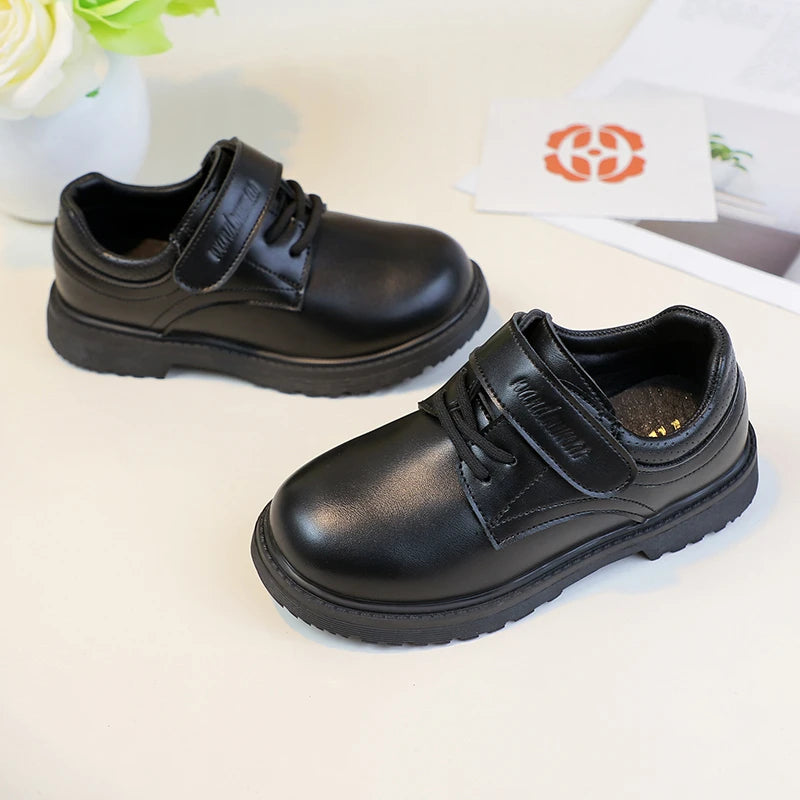 Boys Leather Party Shoes 2026 New Autumn Toddler School Uniform Shoes for Kids Soft Sole Chic Classic Wedding UK Casual Flats