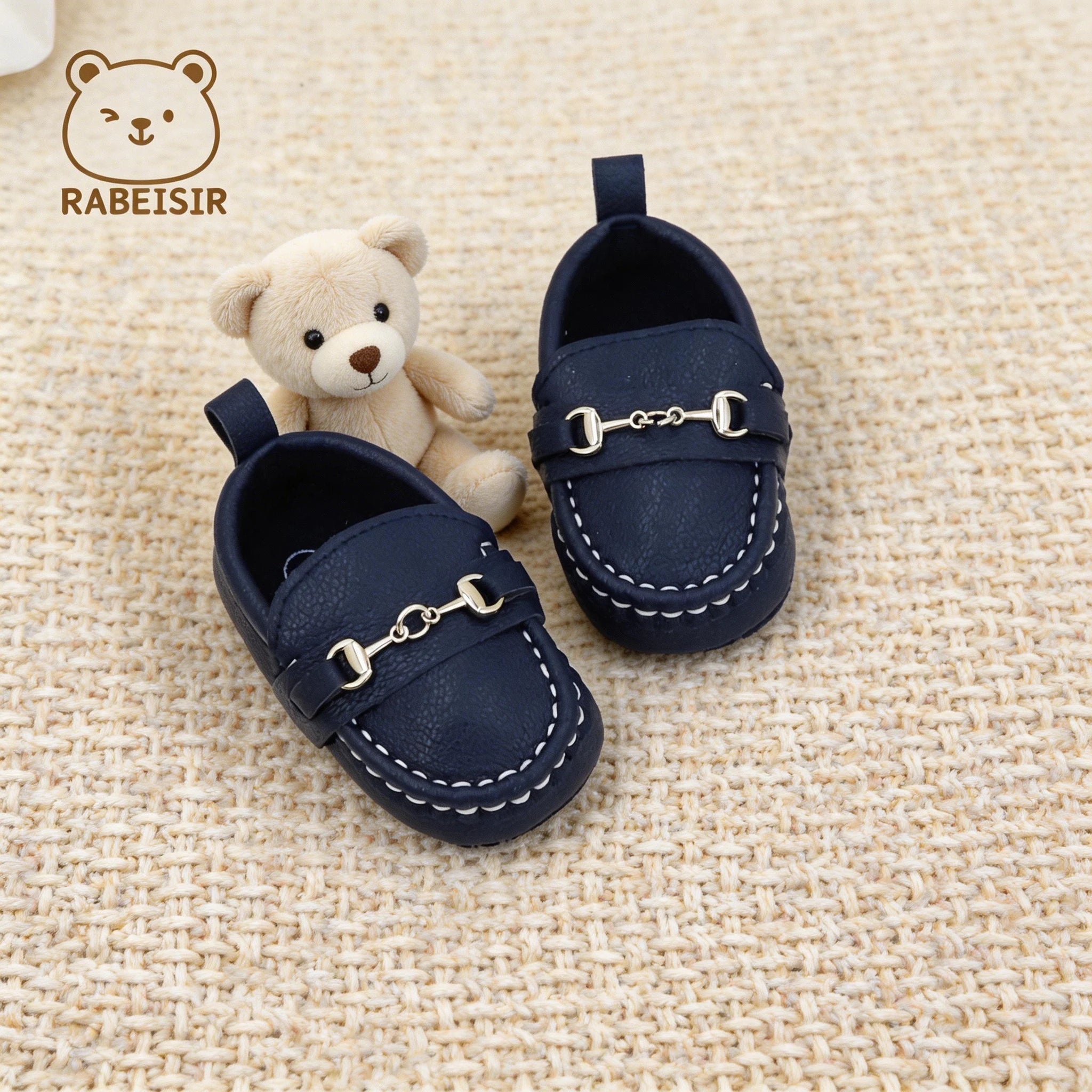 Spring and Autumn Baby Walking Shoes, Unisex Baby Loafers, British Style Small Leather Shoes, Classic and Simple