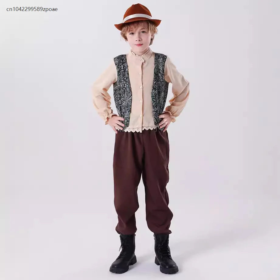 Children's Bavarian National Court Dress Boys And Girls Retro Medieval Costume Halloween Carnival Book Week Cosplay Costume