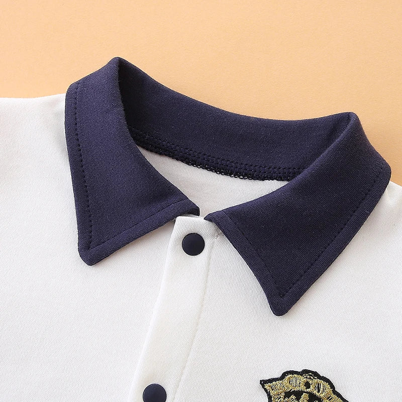 Baby Spring Fall Clothing Full-Month Clothing 100-Day Banquet Baby One-Year-Old Gentleman's Dress Pure Cotton Jumpsuit