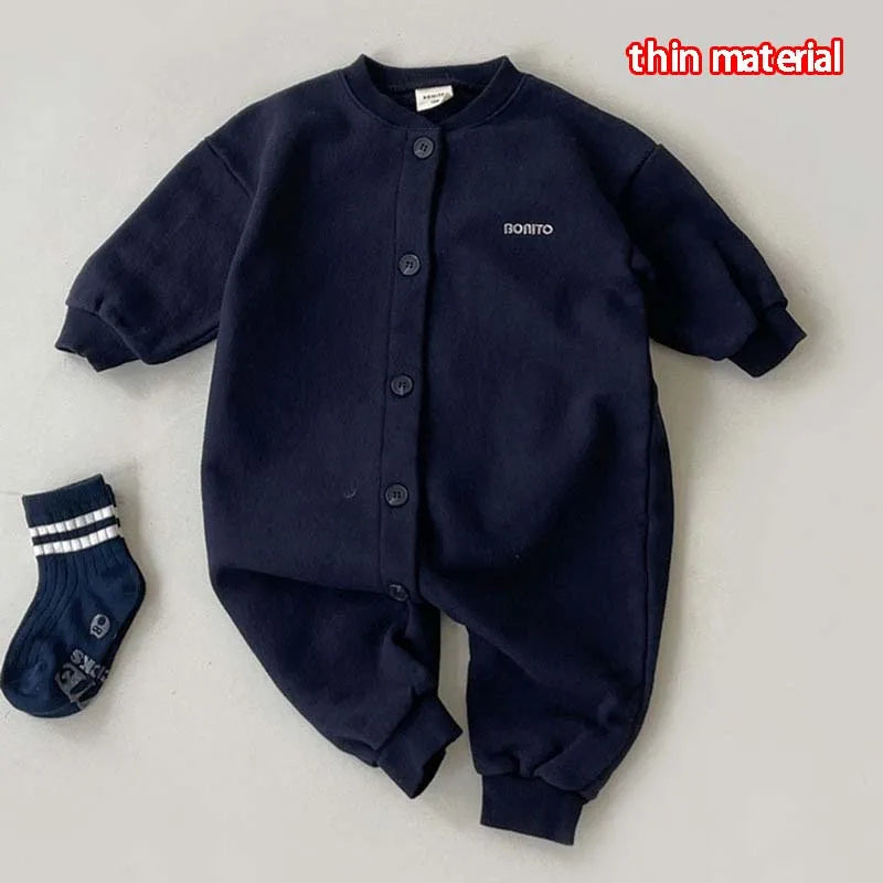 Autumn Winter Newborn Baby Clothes Letter Print Boy Romper Warm Infant Girl Soft Fleece Jumpsuit Pajamas 2026 Bodysuit for 0-24M