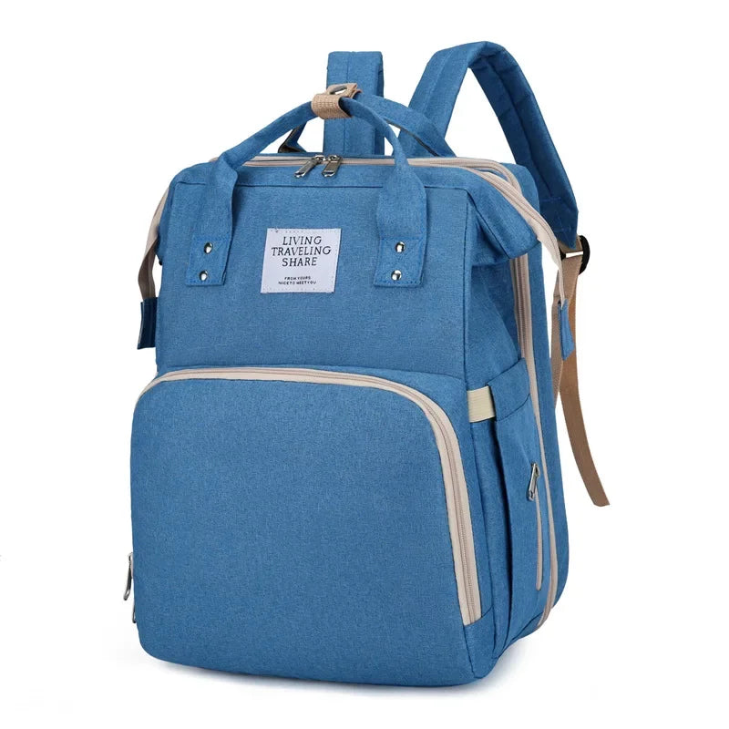 Baby Bed Mother Large Capacity Nappy Milk Bottle Backpacks with Changing Mat Convenient Baby Nursing Bags Gift Mommy Diaper Bags