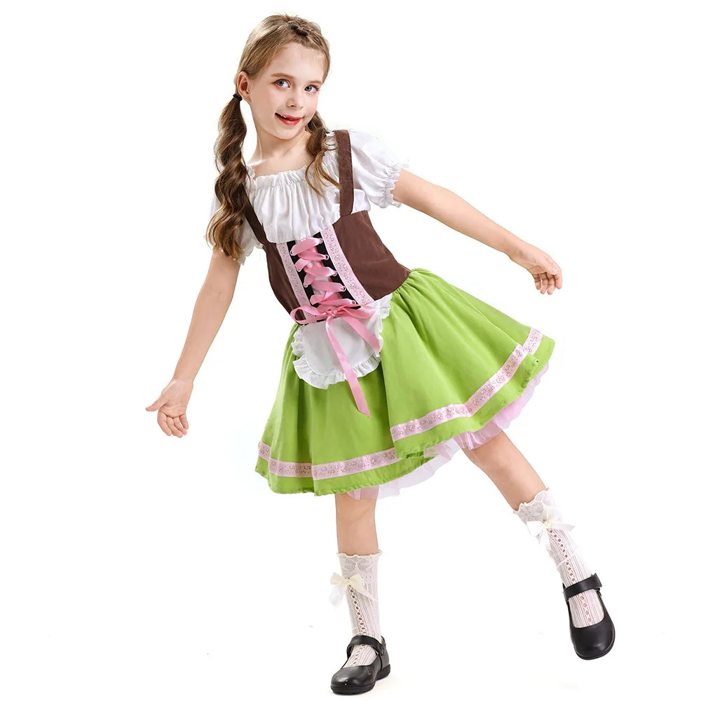 Children's Boys Girls German Oktoberfest Costume Bavarian Dress Kids Overalls Pants Cosplay Carnival Party Halloween Masquerade