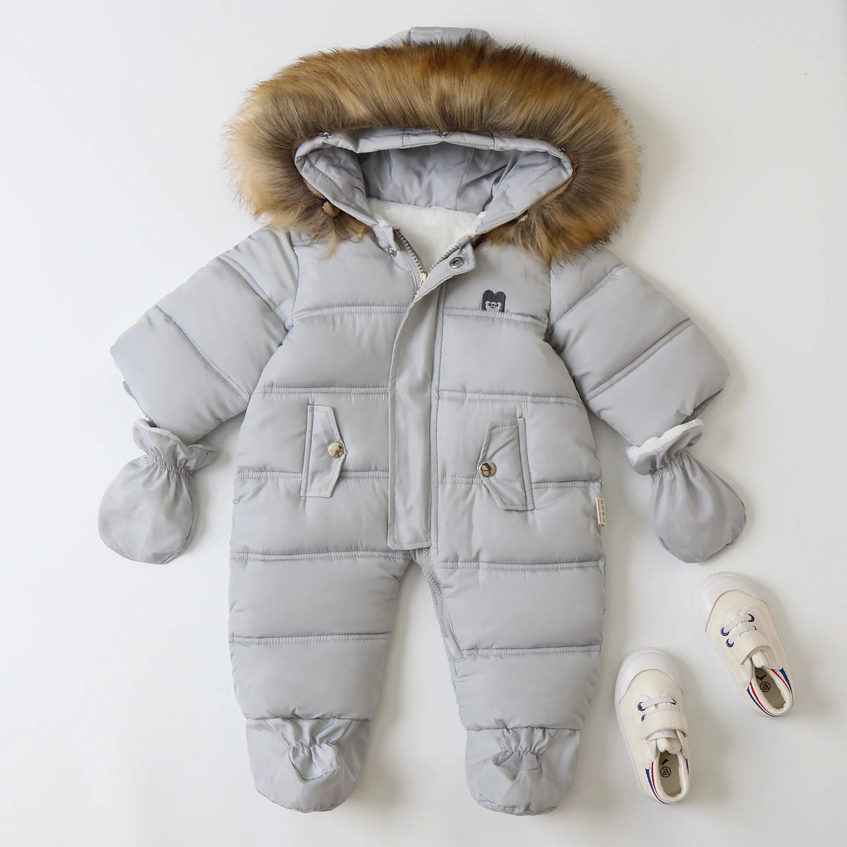 Winter Baby Jumpsuit Plus Velvet Warm Hooded Newborn Baby Girl Overalls  Infant Boy Snowsuit Toddler Romper Outfit 0-2 Years