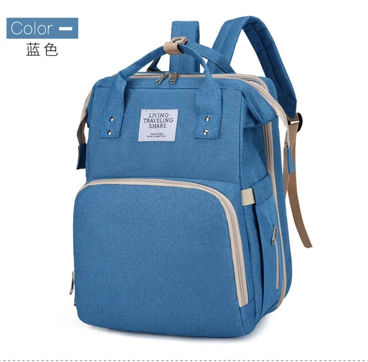 Baby Bed Mother Large Capacity Nappy Milk Bottle Backpacks with Changing Mat Convenient Baby Nursing Bags Gift Mommy Diaper Bags