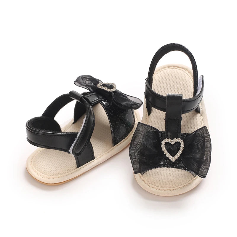 Baby Girl's Shoes Bow Princess Korean Version Sandals 2026 New Summer Style Baby Soft Sole Walking Sandals Design Versatile
