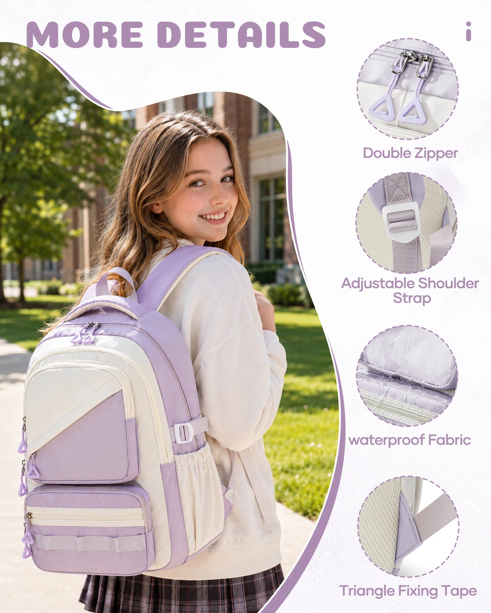 School Bag for Girls, School Backpack Teen Cute Travel Backpacks for Girls, School Girls 5th Grade Elementary School Bookbag