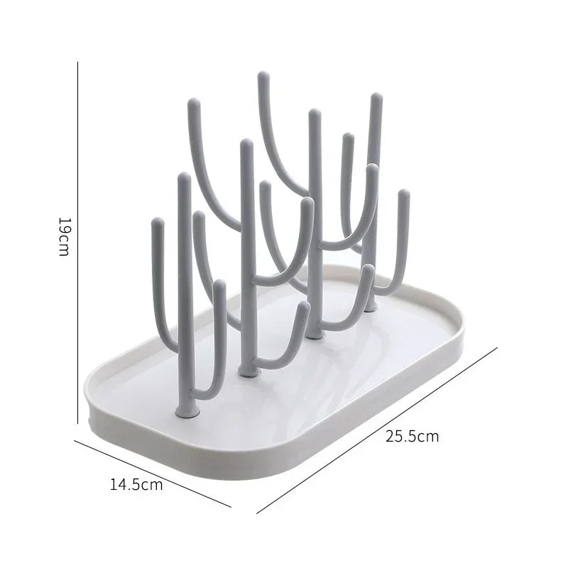Baby Essentials Bottle Drying Rack for Kitchen Counter,Detachable Bottle Dryer Holder with Base.for Nipples,Cups,Pump Parts