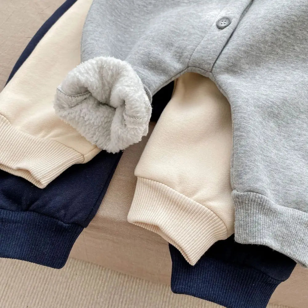 Autumn Winter Newborn Baby Clothes Letter Print Boy Romper Warm Infant Girl Soft Fleece Jumpsuit Pajamas 2026 Bodysuit for 0-24M