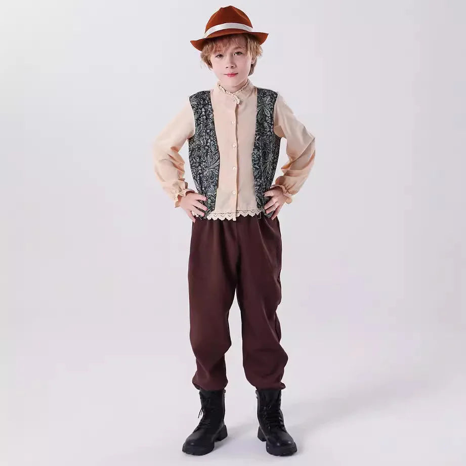Children's Bavarian National Court Dress Boys And Girls Retro Medieval Costume Halloween Carnival Book Week Cosplay Costume